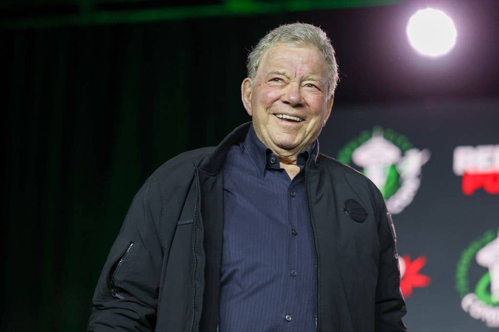 William Shatner speaks onstage during the "Boldly Going: A Spotlight on William Shatner" panel during Emerald City Comic Con at Seattle Convention Center on March 07, 2026 in Seattle, Washington.