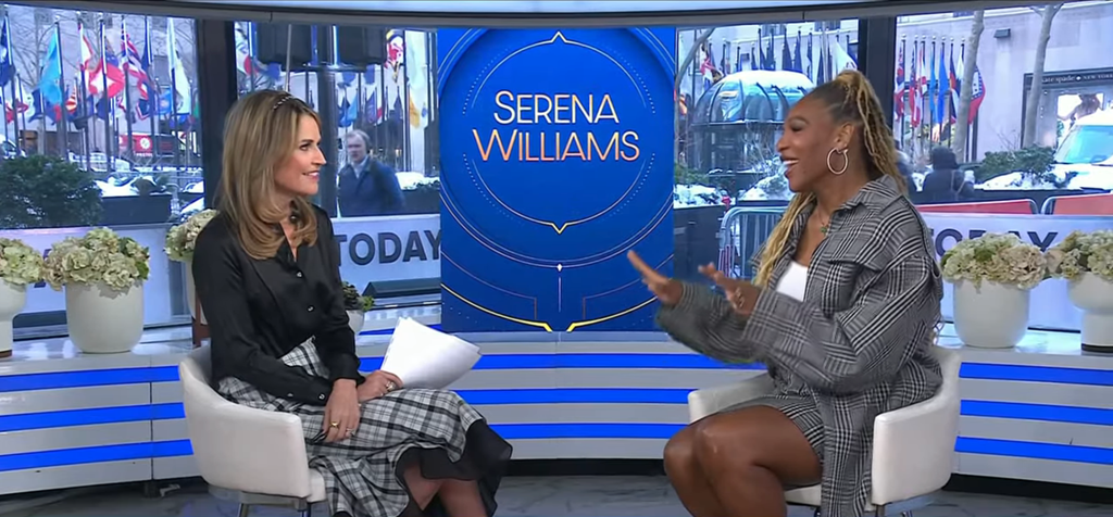 Serena Williams appears on the TODAY Show with Savannah Guthrie on Wednesday, January 28, 2026