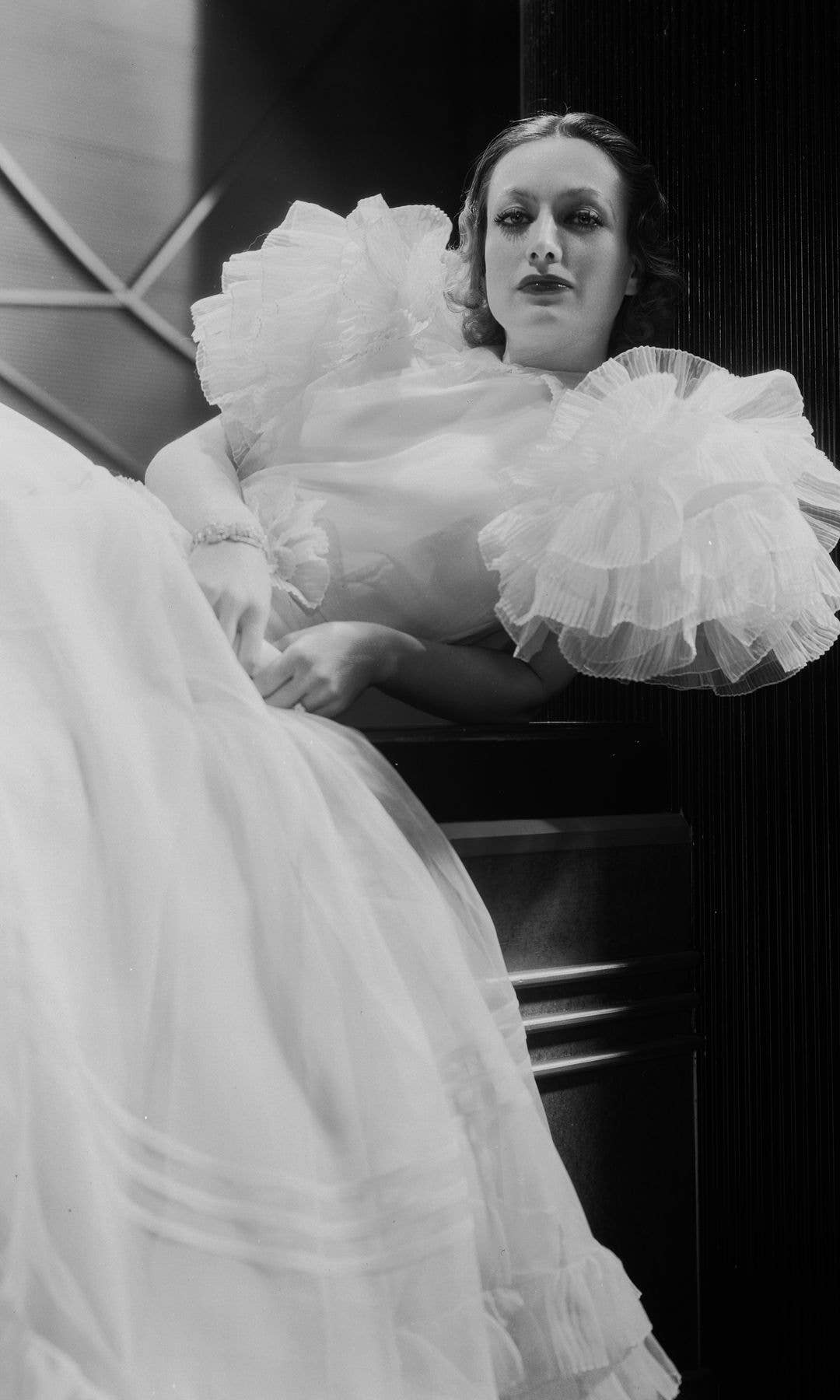 Joan Crawford in a ruffle sleeve Letty Lynton dress