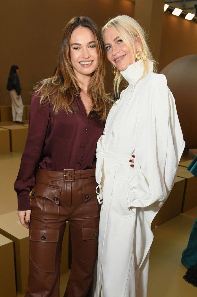 A photo of Lily James and Poppy Delevigne 