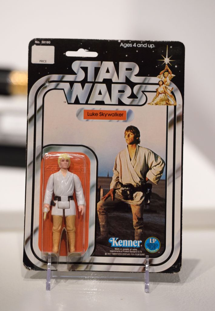Luke Skywalker action figure in original packaging.