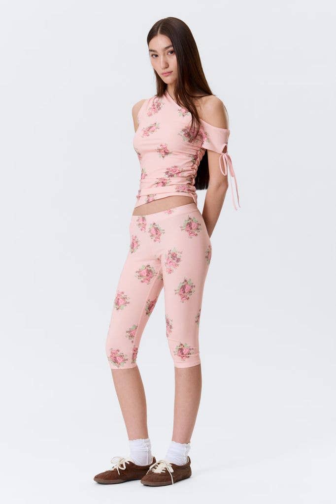 Soft Mid Rise Capri Leggings from Monki