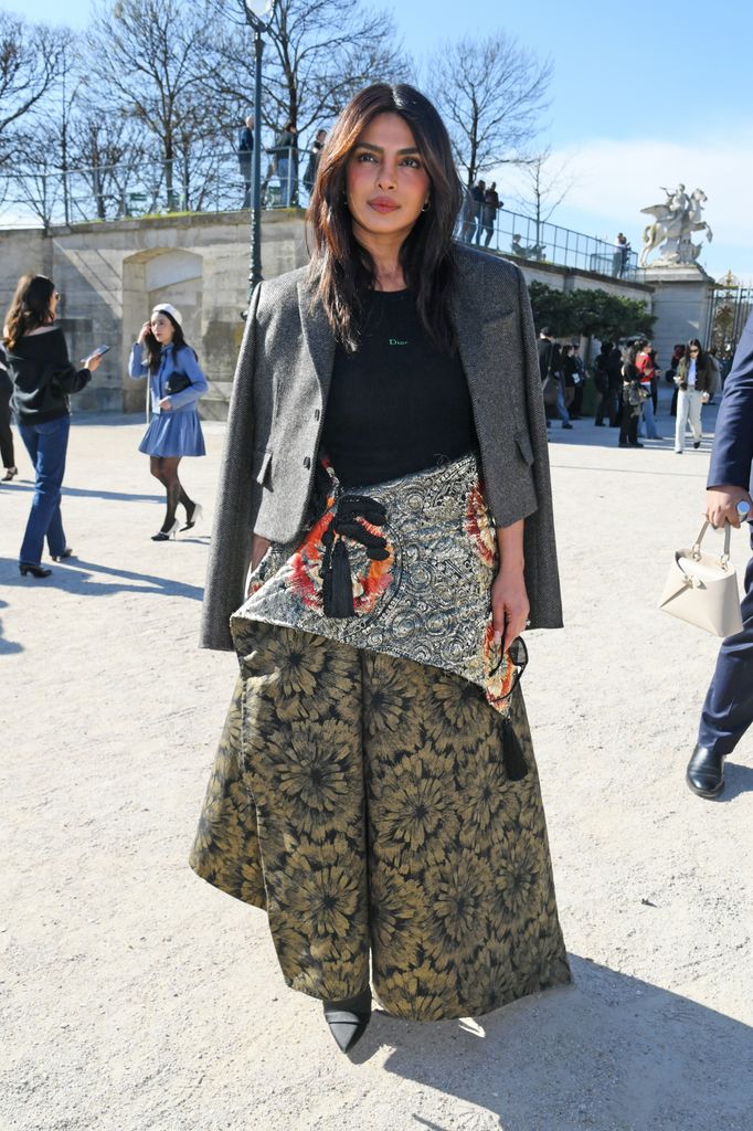 Priyanka Chopra attends the Christian Dior show during Paris Fashion Week 