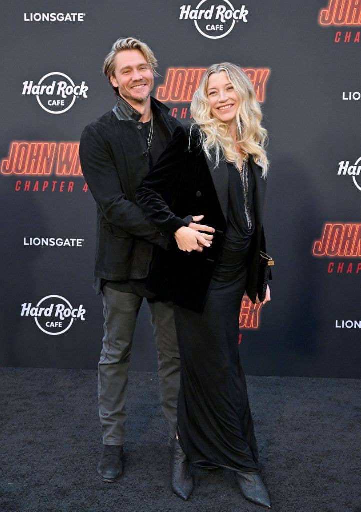 Chad Michael Murray and Sarah Roemer attend the Los Angeles Premiere of Lionsgate's "John Wick: Chapter 4"
