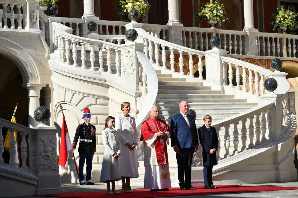 A welcome ceremony in the Prince's Palace of Monaco was held for Pope Leo XIV