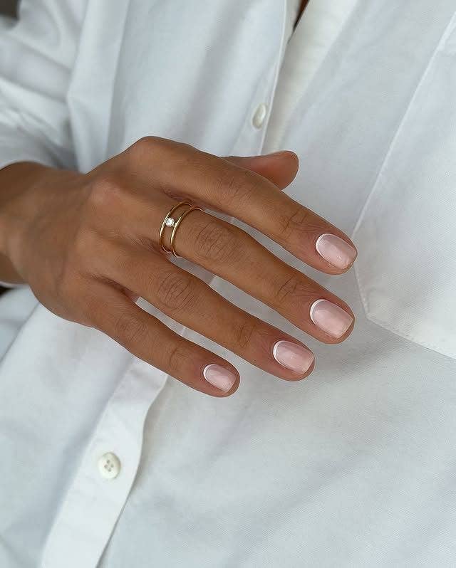 reverse French lip gloss nails by monaj