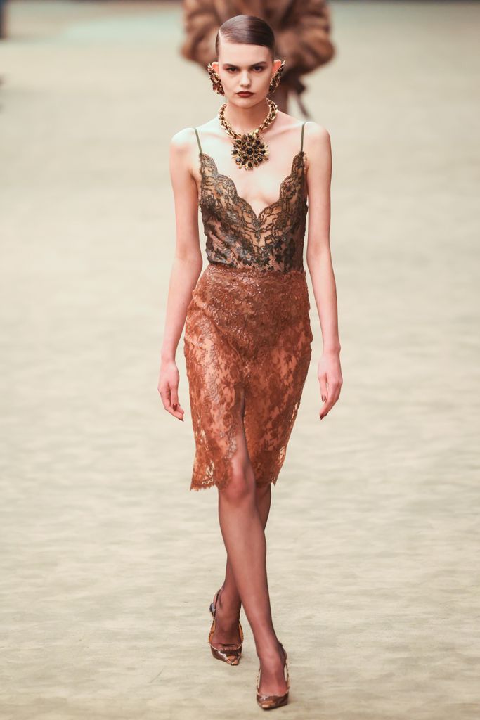 Silicone-crafted lingerie dresses on the runway