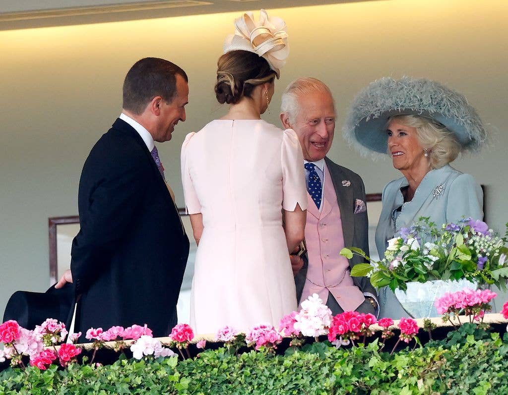 The King and Queen with Peter and Harriet at Royal Ascot 2024