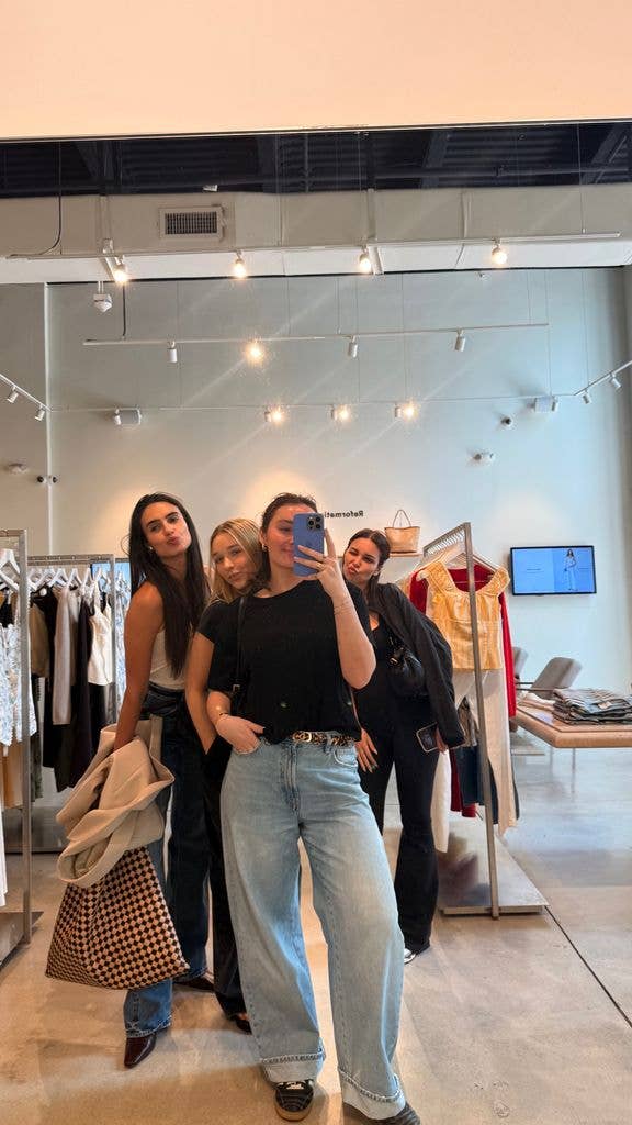 Harper Beckham and Libby Adams with two friends