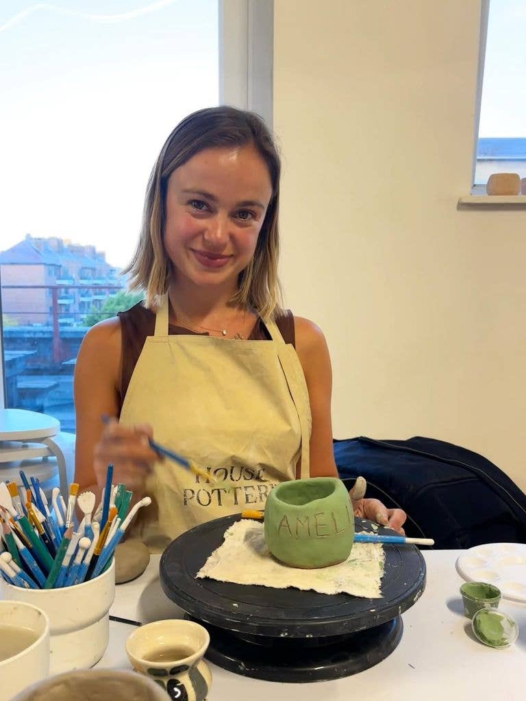 Lady Amelia Windso painting pottery