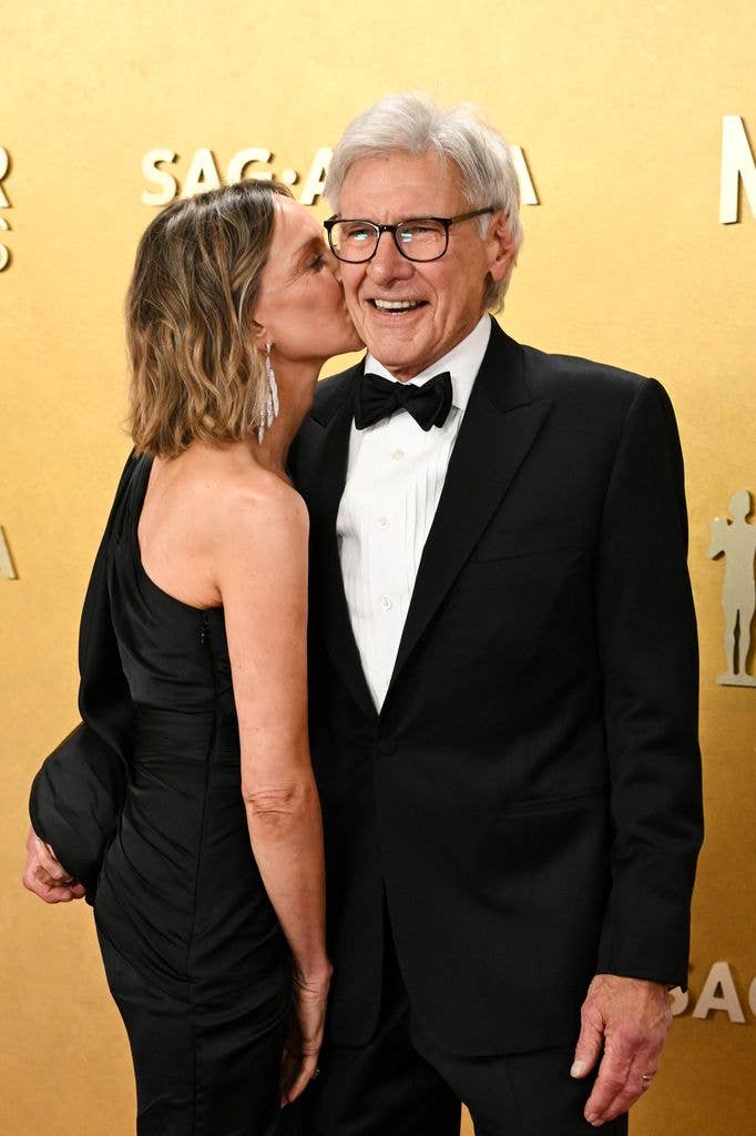 Calista Flockhart and Harrison Ford 