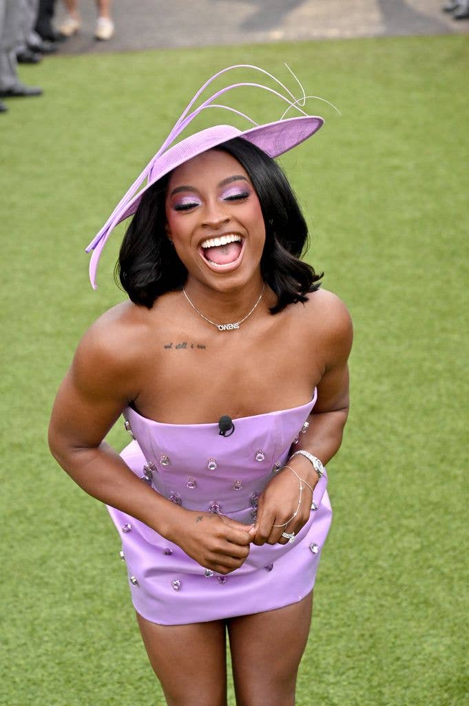 Simone Biles attends Kentucky Derby 151 at Churchill Downs on May 03, 2025 in Louisville, Kentucky