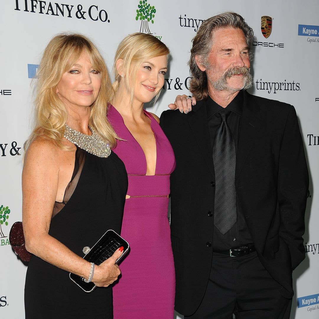 Actress Goldie Hawn, actress Kate Hudson and actor Kurt Russell attend the 2014 Baby2Baby gala at The Book Bindery on November 8, 2014 in Culver City, California.