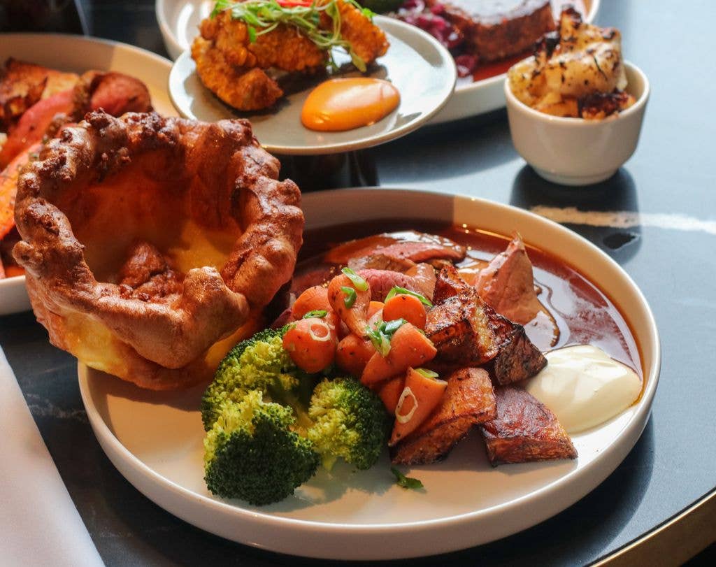 A roast dinner on a plate