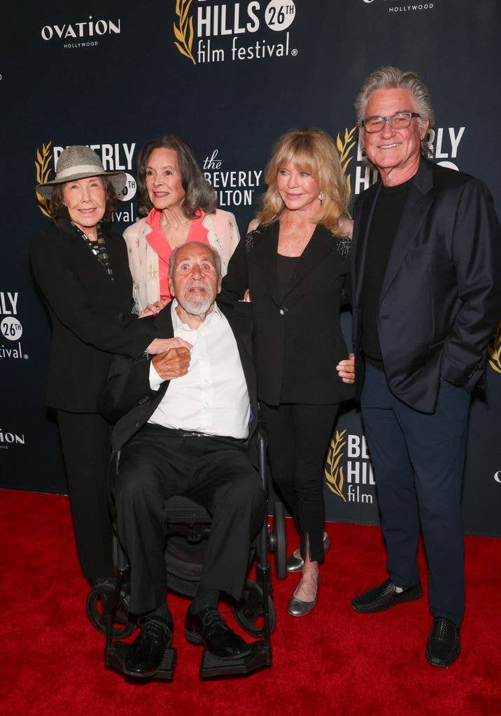 Lily Tomlin, George Schlatter, Jolene Schlatter, Goldie Hawn and Kurt Russell attend day 2 of the 26th Annual Beverly Hills Film Festival at TCL Chinese Theatre on April 13, 2026 in Hollywood, California.
