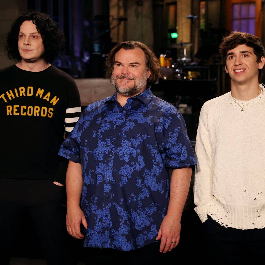 SATURDAY NIGHT LIVE -- Episode 1900 -- Pictured: (l-r) Musical guest Jack White, host Jack Black, and Marcello HernÃ¡ndez during Promos on Thursday, April 2, 2026