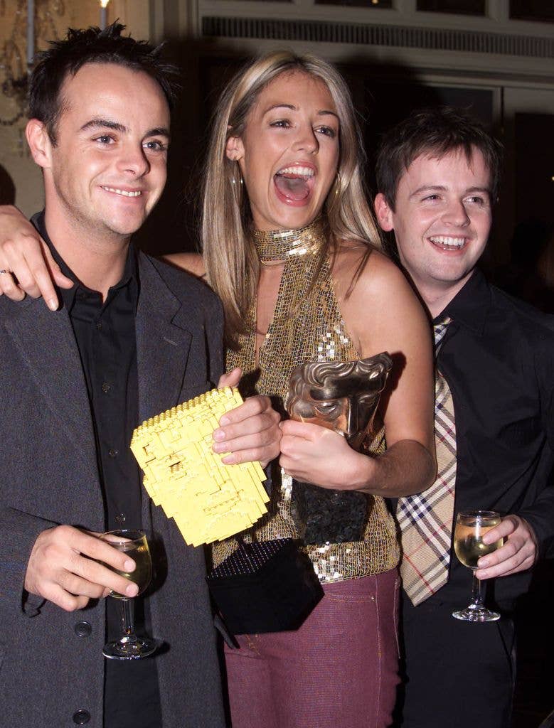 Ant, Declan and Cat Deeley at the British Academy Children's Film & Television Awards at the Park Lane Hilton in London on 24 November 2002