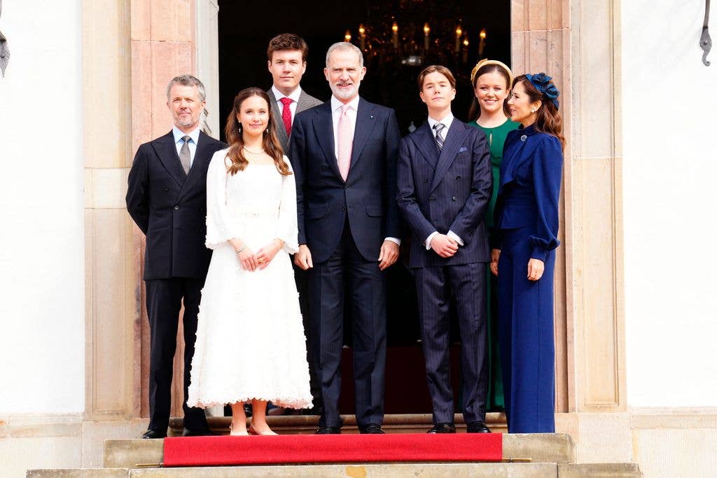 A photo of the Denmark royal familly at church
