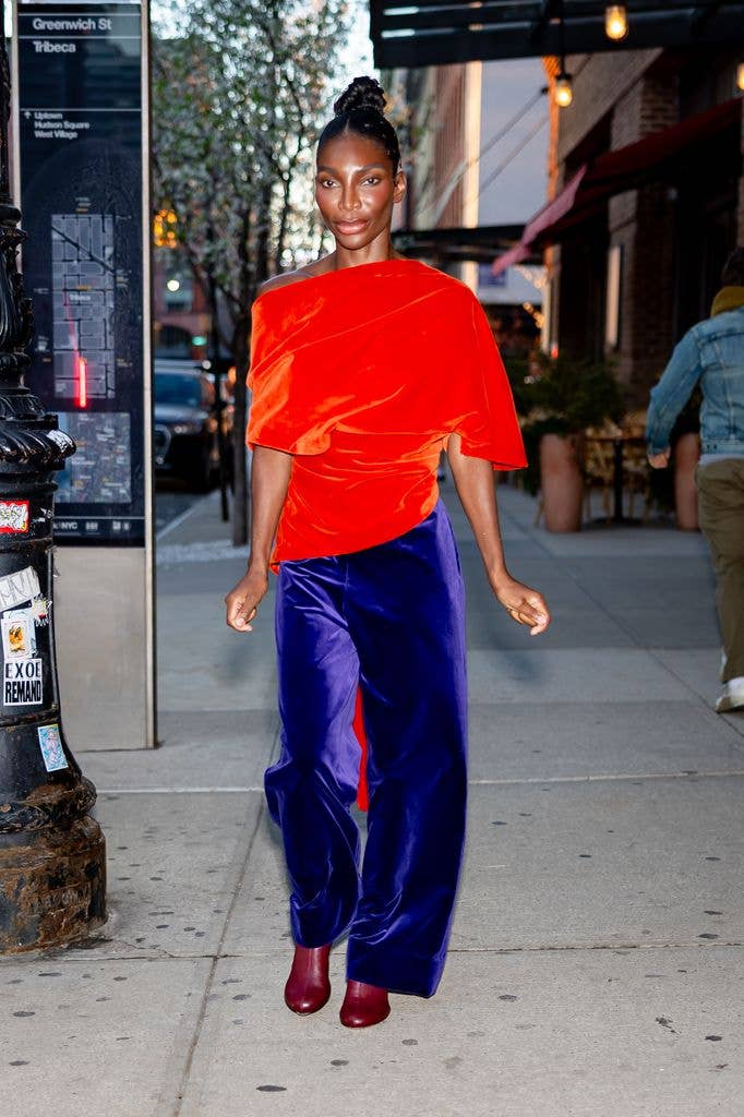 Michaela Cole wearing Colleen Allen in New York