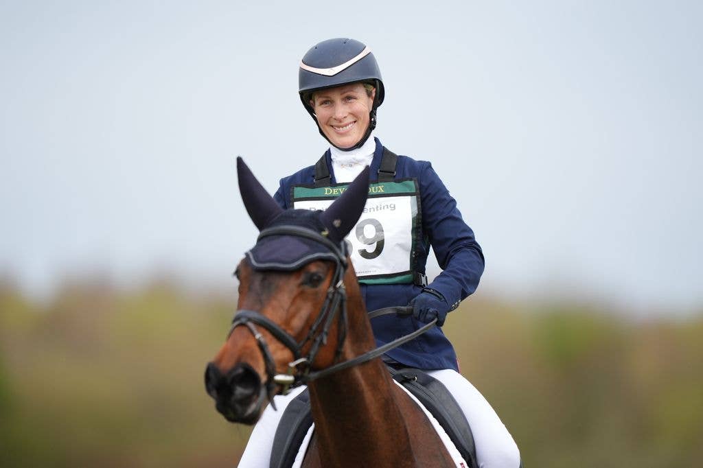 Zara Tindall riding Showtime during the Open Intermediate event at Barbury Horse Trials