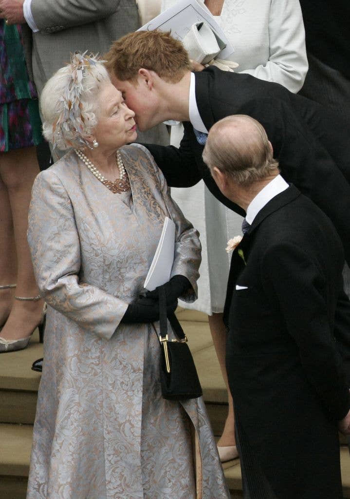 Prince Harry with the Queen back in 2008
