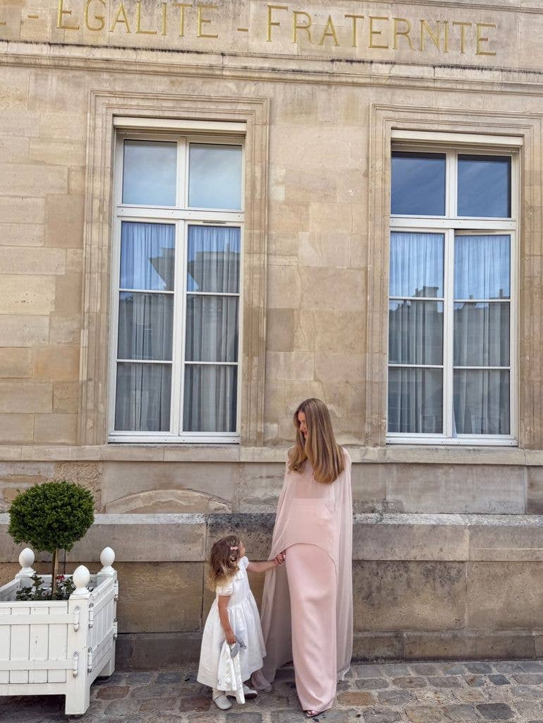 Rosie stunned in a sheer pink look from The New Arrivals