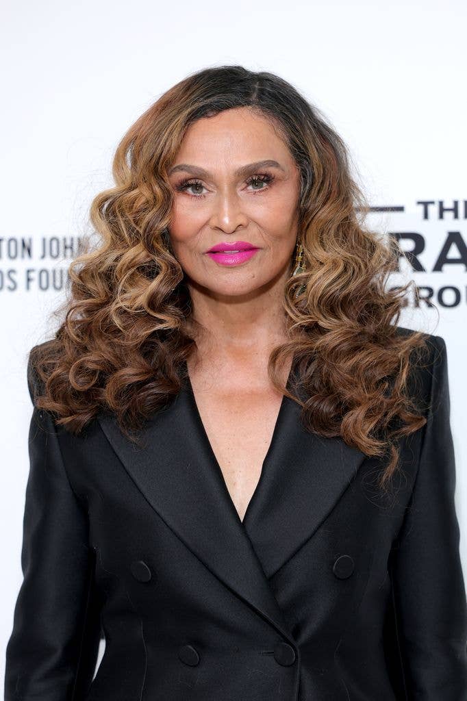 Tina Knowles attends Elton John AIDS Foundation's 34th Annual Academy Awards Viewing Party on March 15, 2026 in West Hollywood, California. 