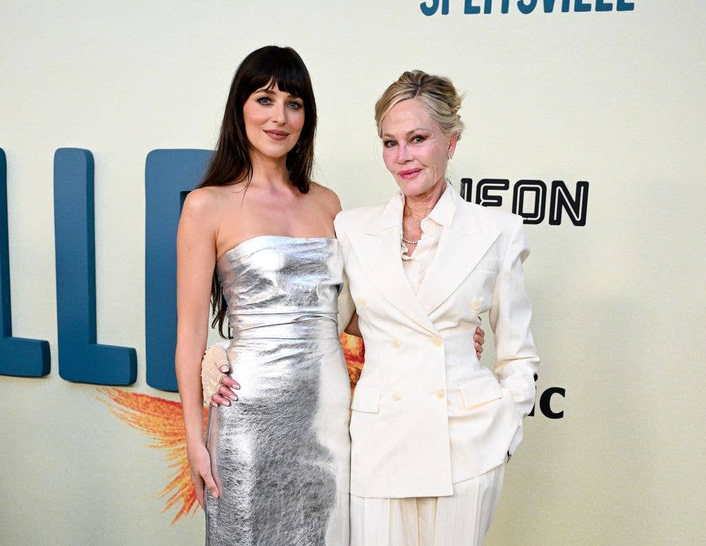 Dakota Johnson and Melanie Griffith pose together looking glam