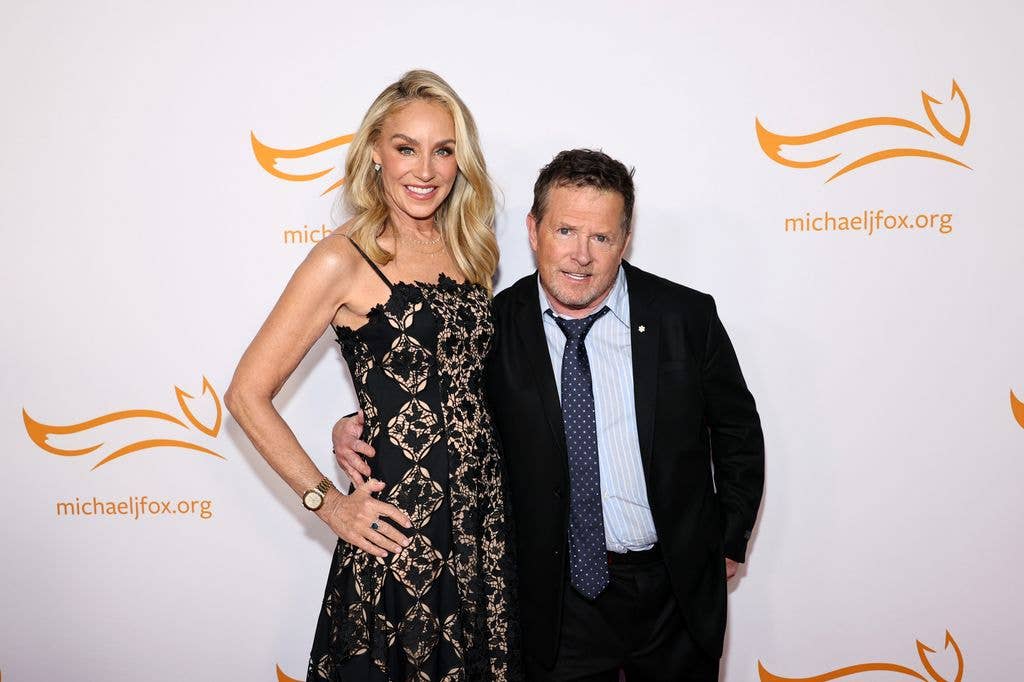 Tracy Pollan and Michael J. Fox attend the 2025 A Funny Thing Happened On The Way To Cure Parkinson's on November 15, 2025 in New York City.