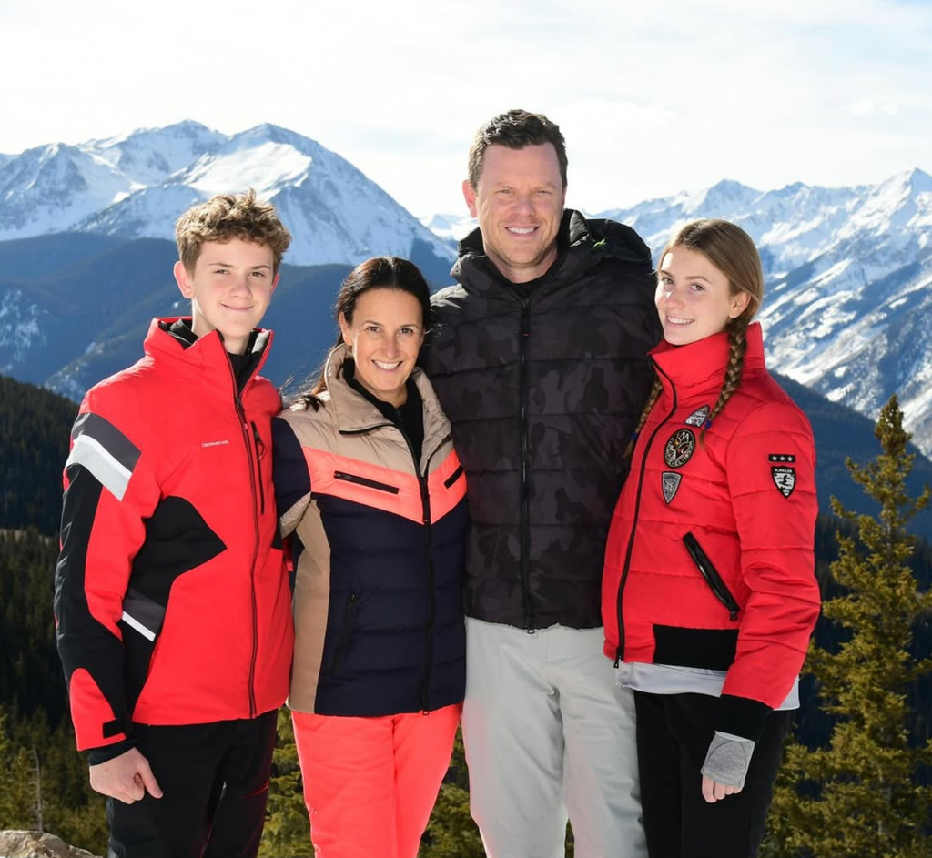 Photo shared by Willie Geist's wife Christina featuring their kids Lucie and George on a skiing trip to Aspen
