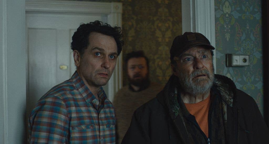Matthew Rhys and Stephen Root in "Widow’s Bay," premiering April 29, 2026on Apple TV