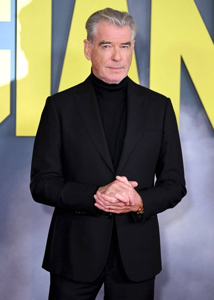 Pierce Brosnan in a black suit