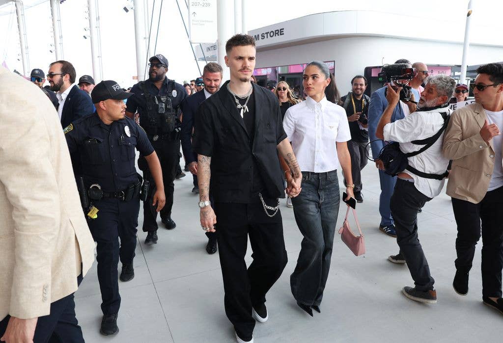 Romeo and girfriend Kim Turnbull also came out in support of David's new venture