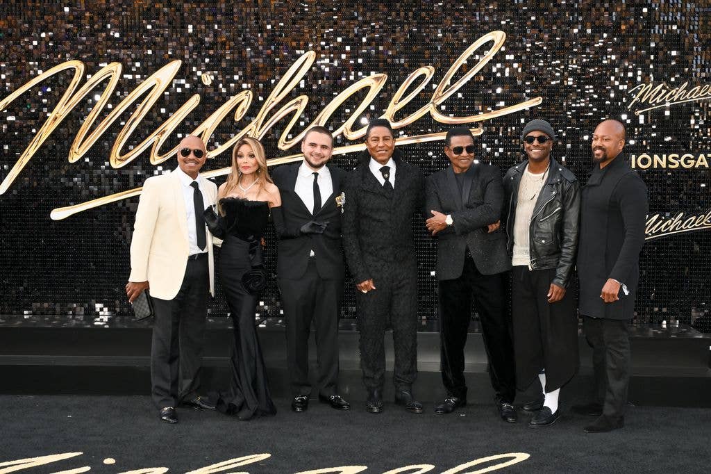 Marlon Jackson, La Toya Jackson, Prince Jackson, Jermaine Jackson, Jackie Jackson and Austin Brown