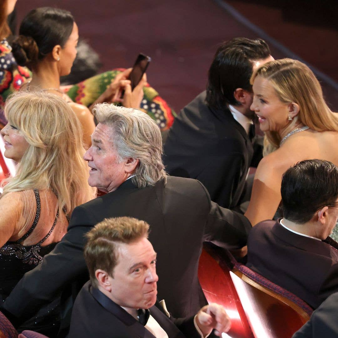 Goldie Hawn, Kurt Russell, and Kate Hudson attend the 98th Oscars at Dolby Theatre on March 15, 2026 in Hollywood, California.