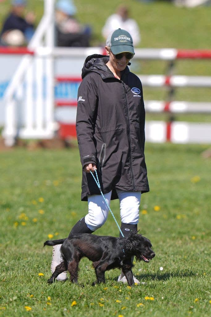 Zara Tindall walking dog 