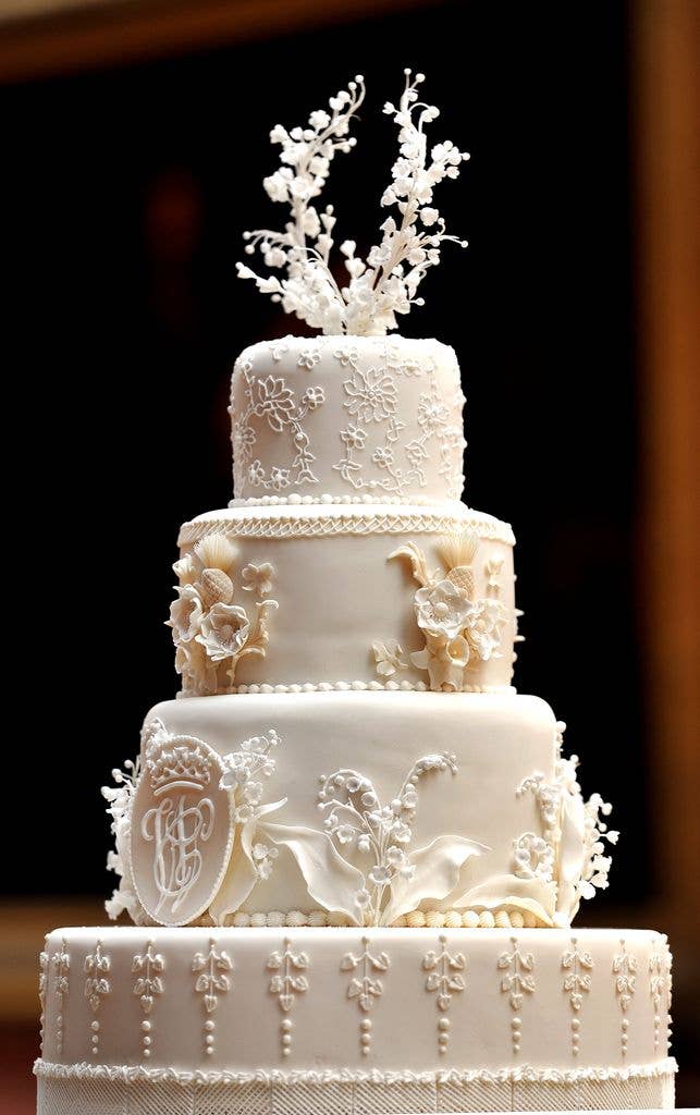 The top section of the eight tiered Royal Wedding cake 