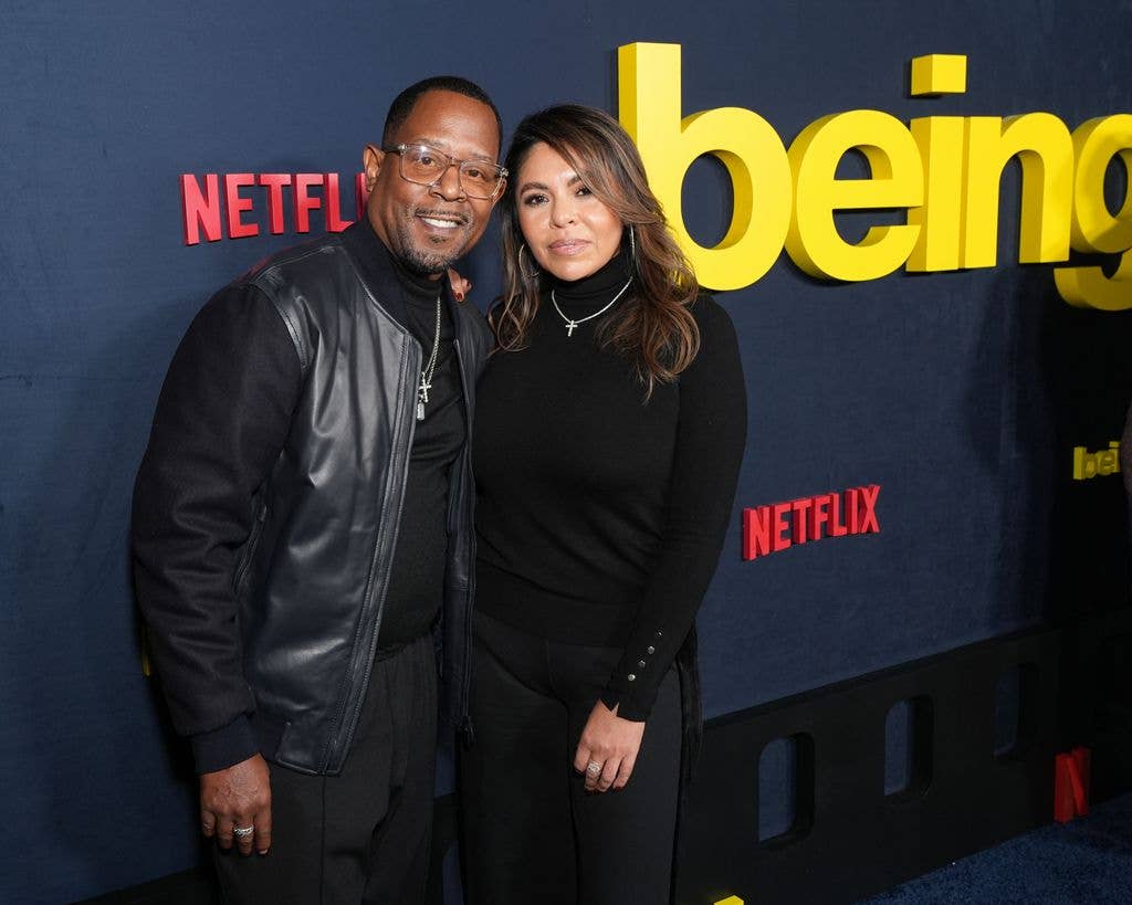 Martin Lawrence and Shamicka Gibbs attend Netflix's "Being Eddie" premiere at Netflix Tudum Theater on November 12, 2025 in Los Angeles, California.  (Photo by Presley Ann/Getty Images for Netflix)