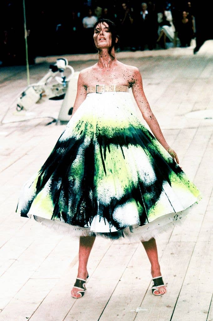 Alexander McQueen Spring/Summer 1999 spray paint dress