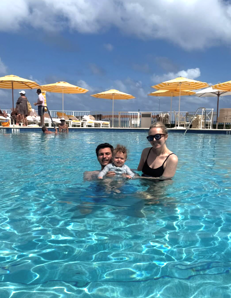 Tiffany with her husband and baby