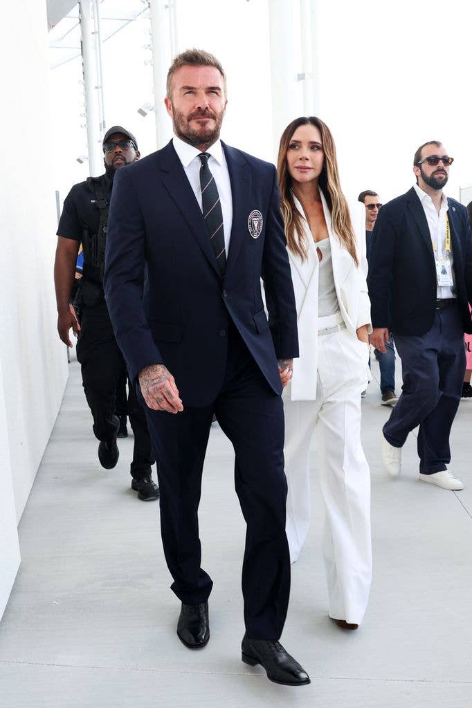 The Beckhams arrive at the stadium