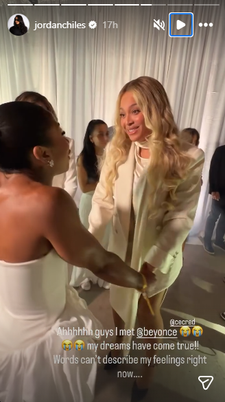 Jordan was moved by the iconic performer