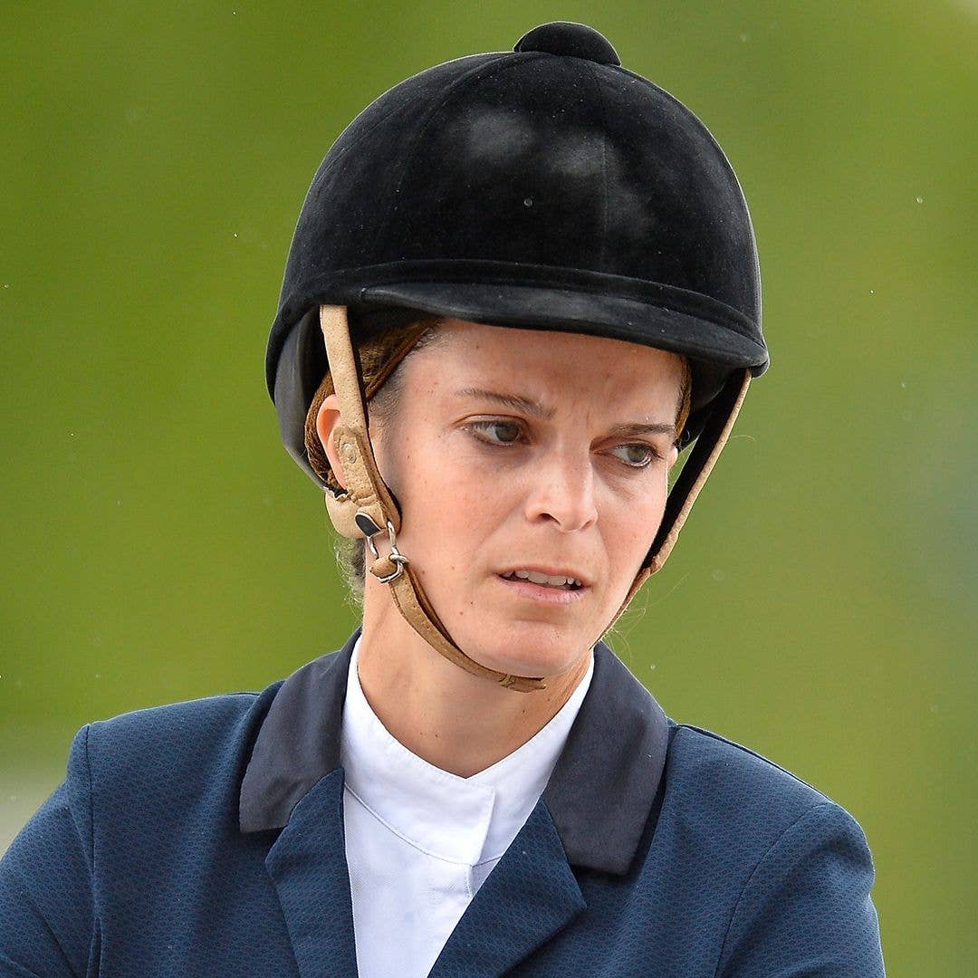 Athina Onassis riding a horse