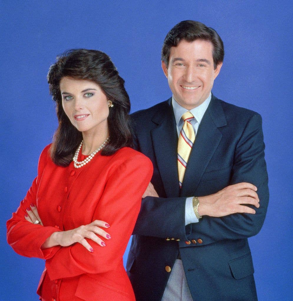The CBS Morning News featuring Maria Shriver and Forrest Sawyer. Image dated March 7, 1986.  (Photo by CBS via Getty Images) 