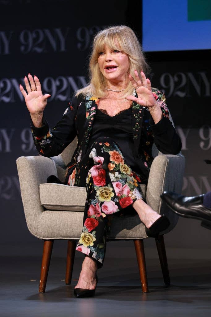 goldie hawn sitting talking