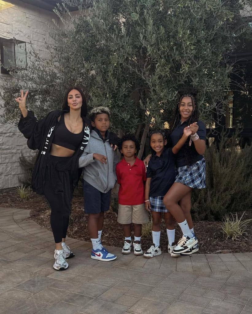 Kim with her four children