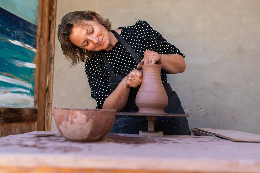 woman doing crafting