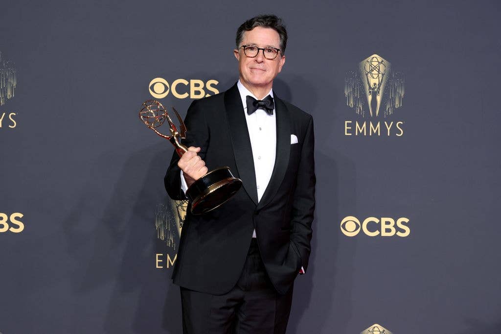 Stephen Colbert, winner of the Outstanding Variety Special (Live) award at the 73rd Primetime Emmy Awards