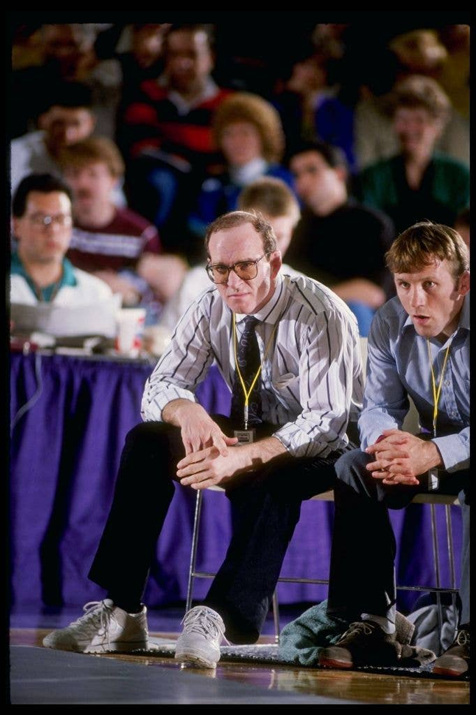 Coach Dan Gable of the Iowa Hawkeyes