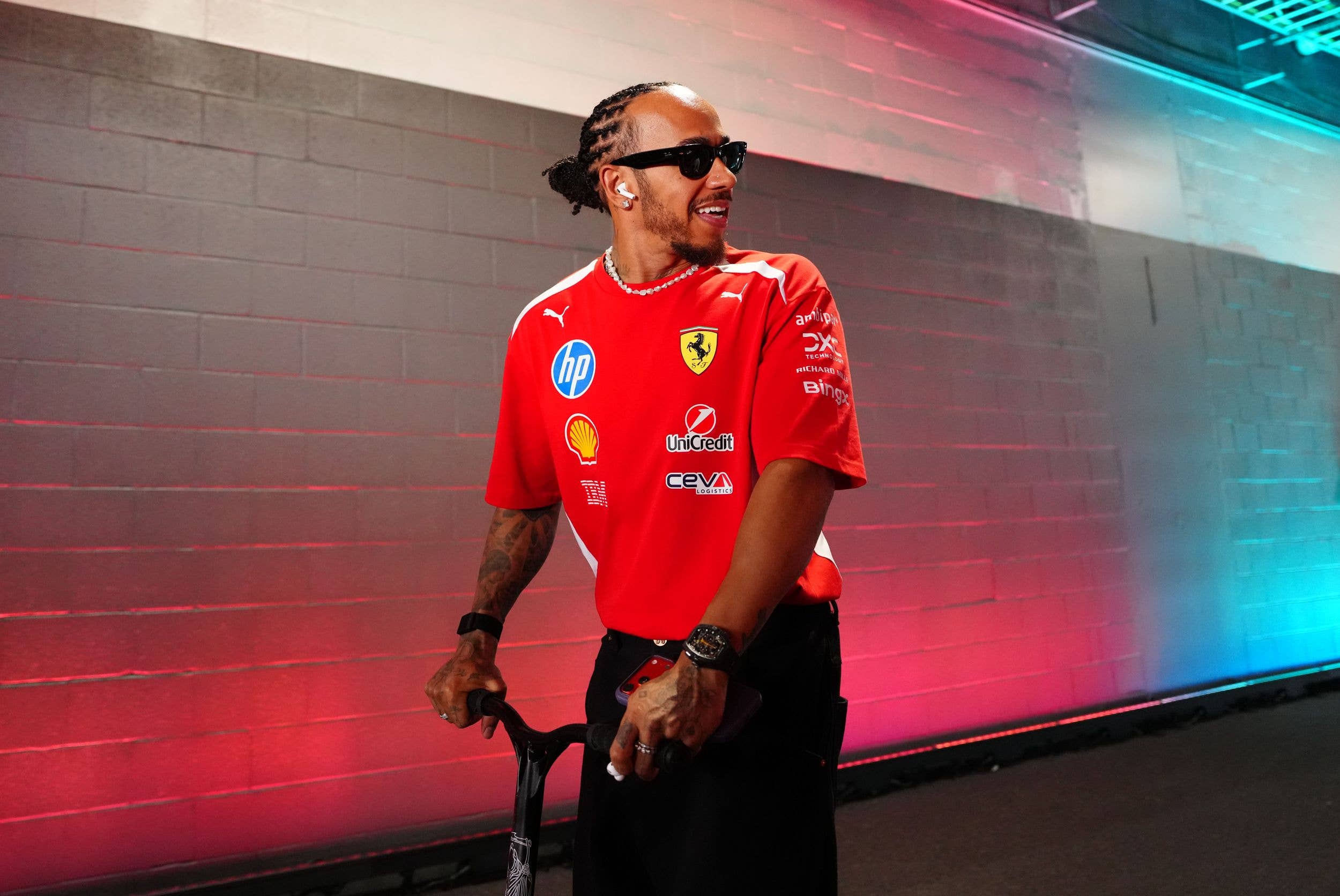Lewis Hamilton pictured at the Miami International Autodrome on April 30, 2026 
